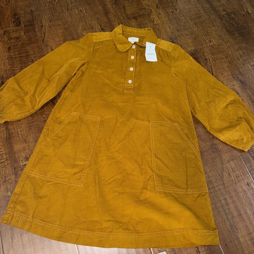 J Crew Crewcuts Cozy Corduroy Field Dress Girls Long Sleeve size 7 New !!